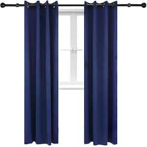 2 Indoor/Outdoor Blackout Curtain Panels with Grommet Top - 52 x 96 in (1.32 x 2.43 m) - Blue