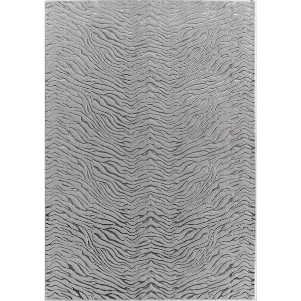 Hazel Gray Tiger Gray 5 ft. x 7 ft. Area Rug