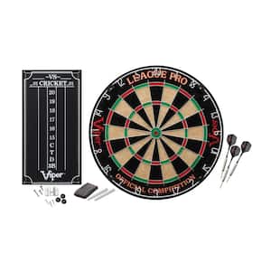 League Pro Sisal 17.75 in. Dartboard with Darts and Accessories