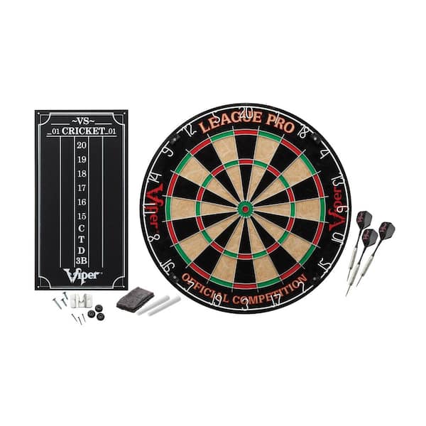 Viper League Pro Sisal 17.75 in. Dartboard with Darts and Accessories