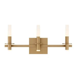 Torna 23.5 in. Gold Integrated LED Vanity Light Bar with Frosted White Acrylic Shade