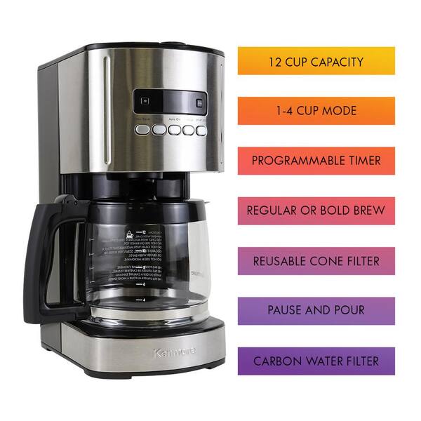 12-Cup Programmable Coffee Maker, Black 
