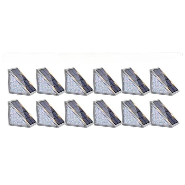 Outdoor Waterproof IP67 Solar Step Lights for Garden Stair, Deck, Front Porch and Patio, Warm White (12-Pack)