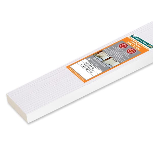 Veranda 1 in. x 3-1/2 in. x 12 ft. White HP Reversible PVC Trim