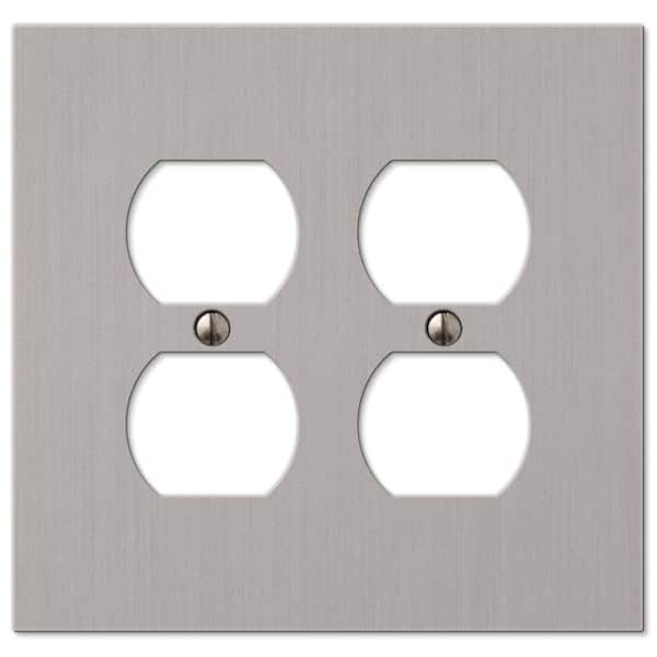 Barnard 2 Gang Duplex Metal Wall Plate - Brushed Nickel