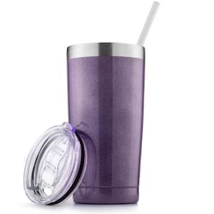 20 oz. Stainless Steel Insulated Tumbler With Lid and Straw-Purple Shimmer