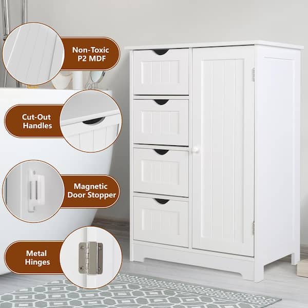 VEIKOUS White 31.6 in. H Accent Cabinet Office Storage