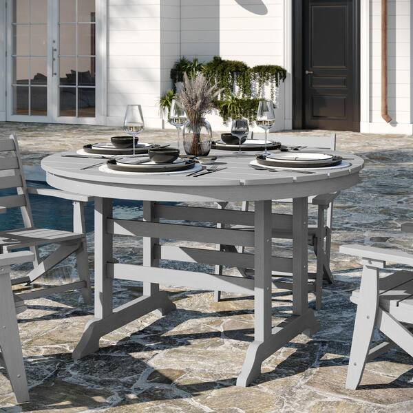 Grey round outdoor table discount
