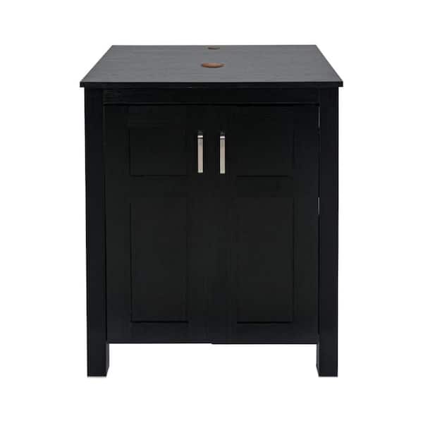 24 in. W x 19 in. D Bath Vanity Cabinet in Black with MDF Vanity Top in Black