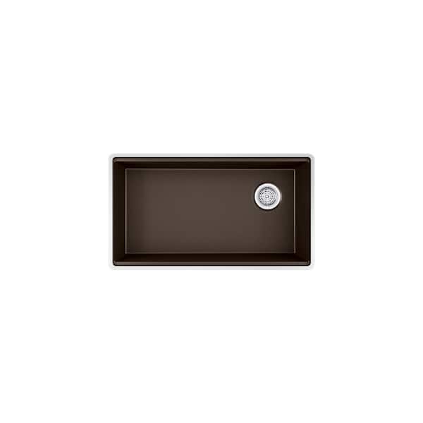 Billings Granite Composite 32-1/2 in. Undermount Single-Bowl Kitchen Sink in Matte Brown
