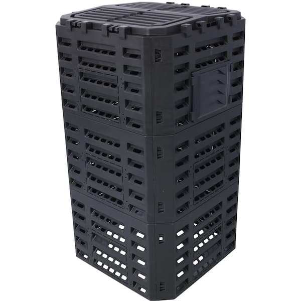 Unbranded 132 Gal. Garden Composter Bin with Easy Assembly Outdoor Compost Box in Black