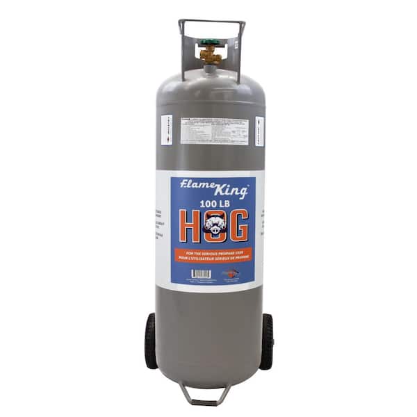 Flame King 100 lbs. Horizontal and Vertical HOG Propane Cylinder with Wheels