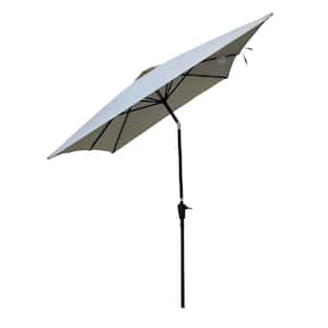 6 x 9 ft. Market Outdoor Waterproof Patio Umbrella with Crank and Push Button Tilt without flap in Frozen Dew