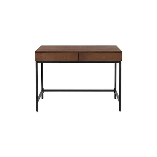 StyleWell Donnelly Black Metal and Haze Wood Finish Writing Desk