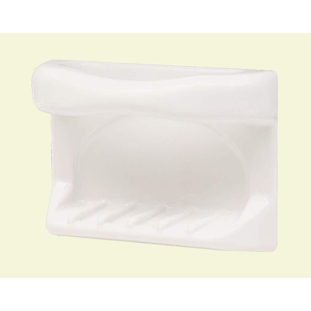 Lenape Part # 197501 - Lenape Wall-Mounted White Ceramic Tub Soap 4 In. X 6  In. - Soap Dispensers & Dishes - Home Depot Pro