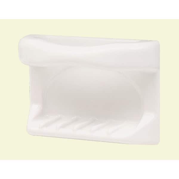 White Ceramic Soap Dish And, Soap Dish For Tiled Shower Wall Home Depot