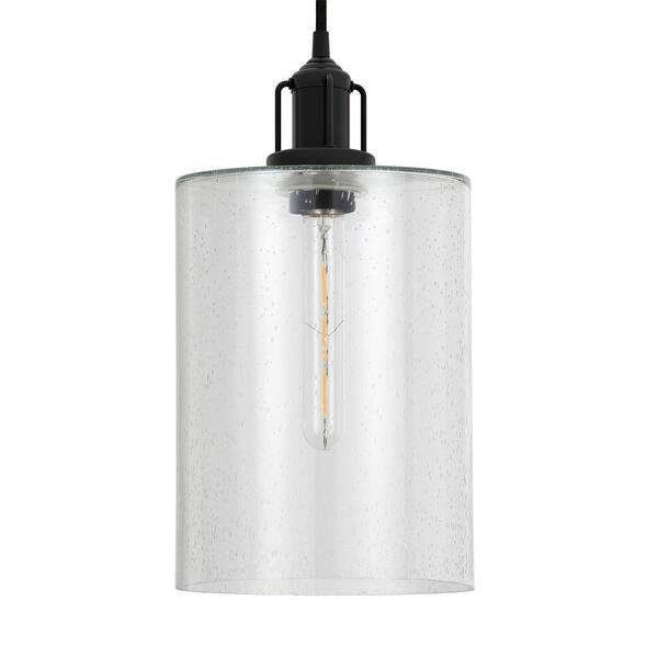 Uolfin Modern Farmhouse Black Semi-Flush Mount, 12.5 in. 2-Light