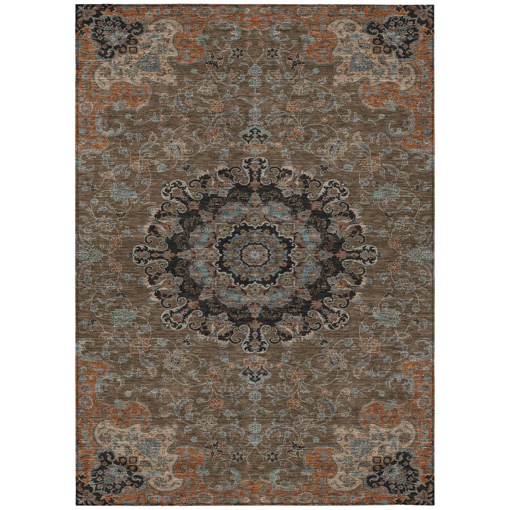 Chantille Machine Washable Indoor/Outdoor Abstract ACN2489 Chocolate 3 ft. x 4 ft. Area Rug price history on PriceWatchPro