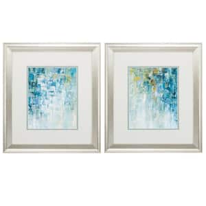 16 in. X 18 in. Brushed Silver Gallery Picture Frame Blue (Set of 2)