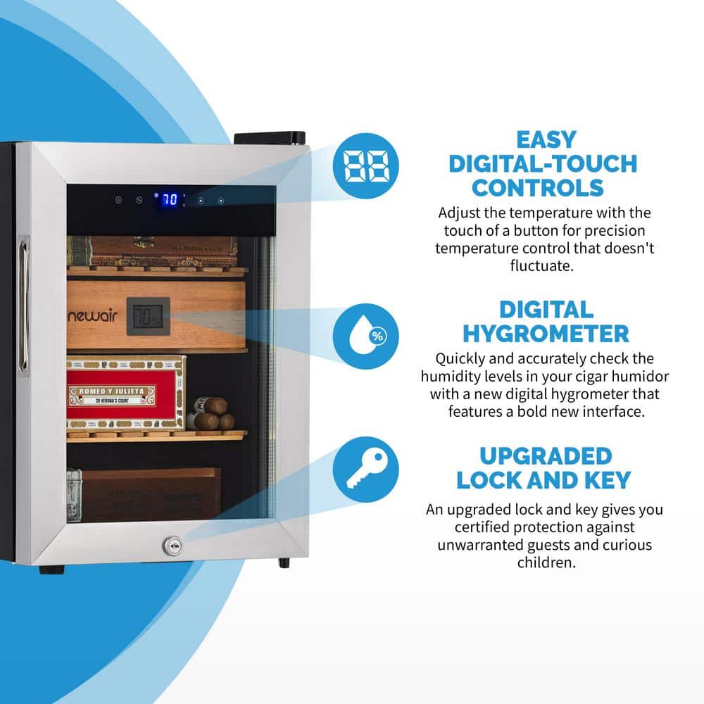 Newair Electric Cigar Humidor Wineador, Thermoelectric with Precision Digital Temperature Controls