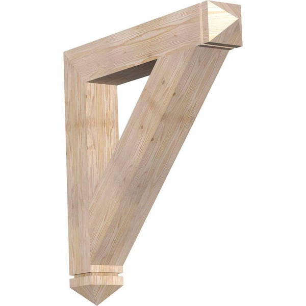 Ekena Millwork 5.5 in. x 38 in. x 38 in. Douglas Fir Traditional Arts and Crafts Smooth Bracket