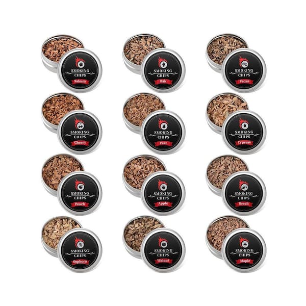 Wood Chips Cocktail Smoker, 12 Flavors for Cocktails, Whiskey Drink Smoker Gift Set