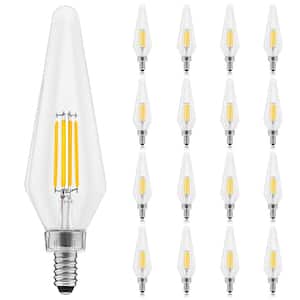 60-Watt Equivalent HX10.5 Glass Dimmable E12 Base Edison LED Light Bulb 4.5-Watt 500 Lumens Wet Rated 2700K (16-Pack)