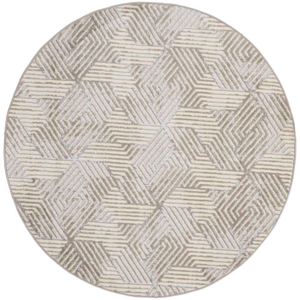 Grafix Grey 4 ft. x 4 ft. Geometric Contemporary Round Area Rug price history on PriceWatchPro