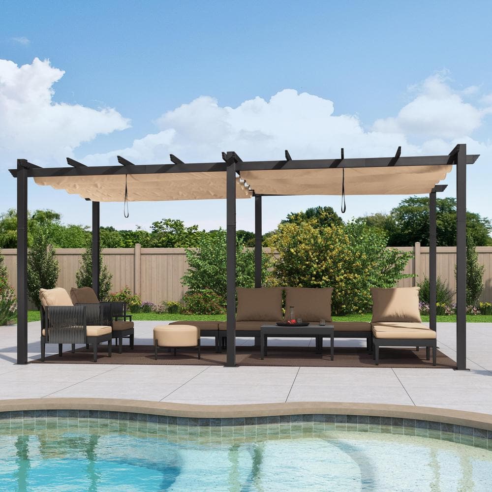 PURPLE LEAF 10 ft. x 18 ft. Gray Aluminum Frame Outdoor PURPLE LEAF 10 ft. x 18 ft. Gray Aluminum Frame Outdoor