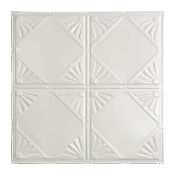 Great Lakes Tin Erie ft. x ft. Nail Up Metal Ceiling Tile in Gloss  White (Case of 5) T5600 The Home Depot