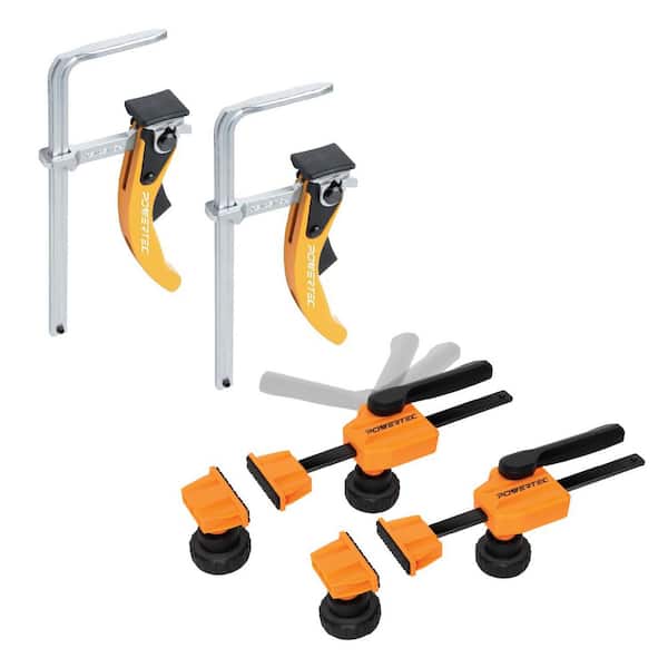 Bench Dog Clamps (2PK) for 3/4 in. Dog Holes w/ Quick Release Ratcheting Table Clamps (2PK) MFT and Guide Rail System