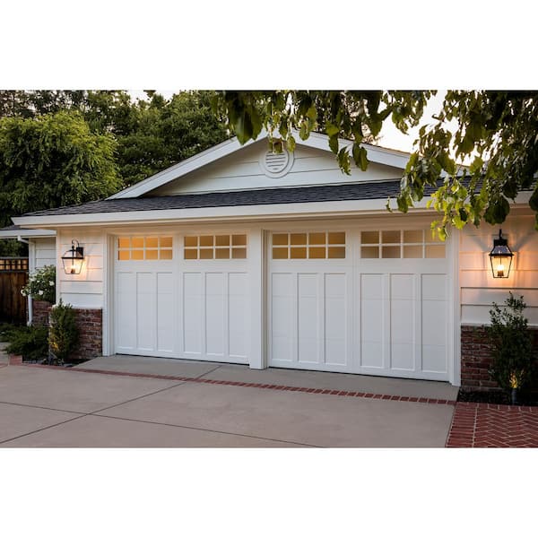 Coachman Linear Design 9 ft x 7 ft Insulated 6.5 R-Value White Garage Door with SQ24 Windows