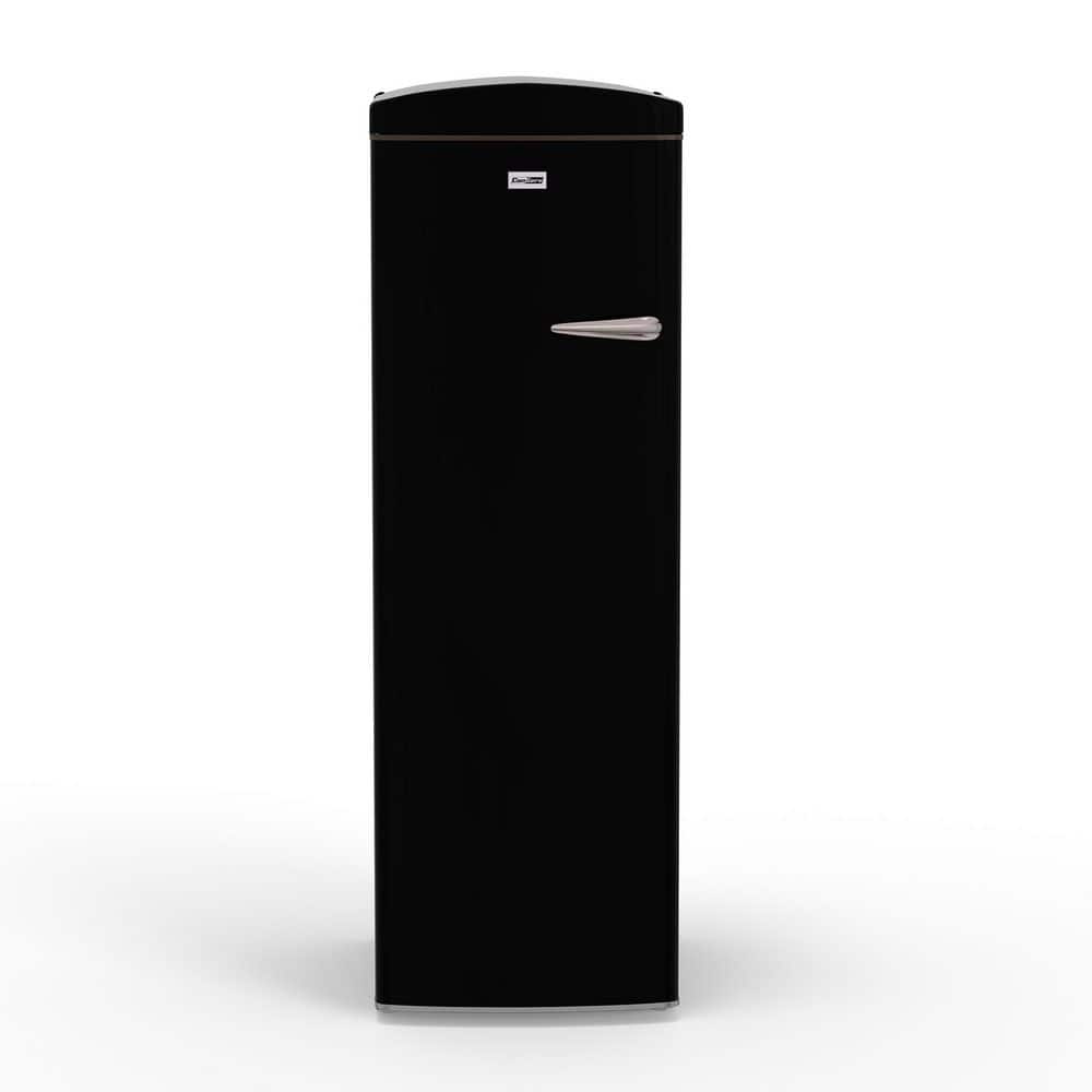 8.3 cu. Ft. Classic Retro Upright Freezer Frost Free 24 in. 110V w/ 6 Drawers in Black