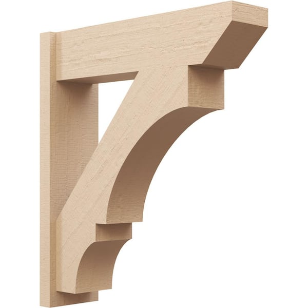 Ekena Millwork 8 in. x 34 in. x 30 in. Balboa Slat Rough Cedar Woodgrain Timberthane Polyurethane Outlooker, Primed Tan