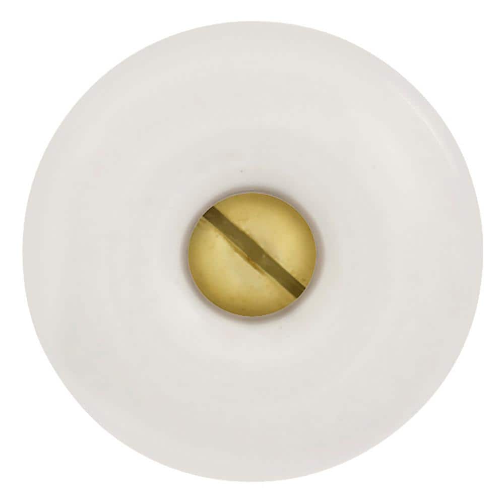 Traditional White and Brass Mushroom Cabinet Knob