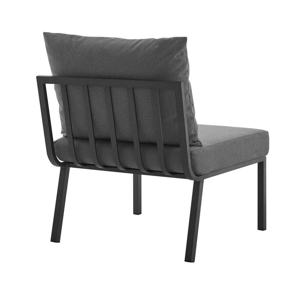 Riverside Gray Aluminum Armless Outdoor Sectional Chair