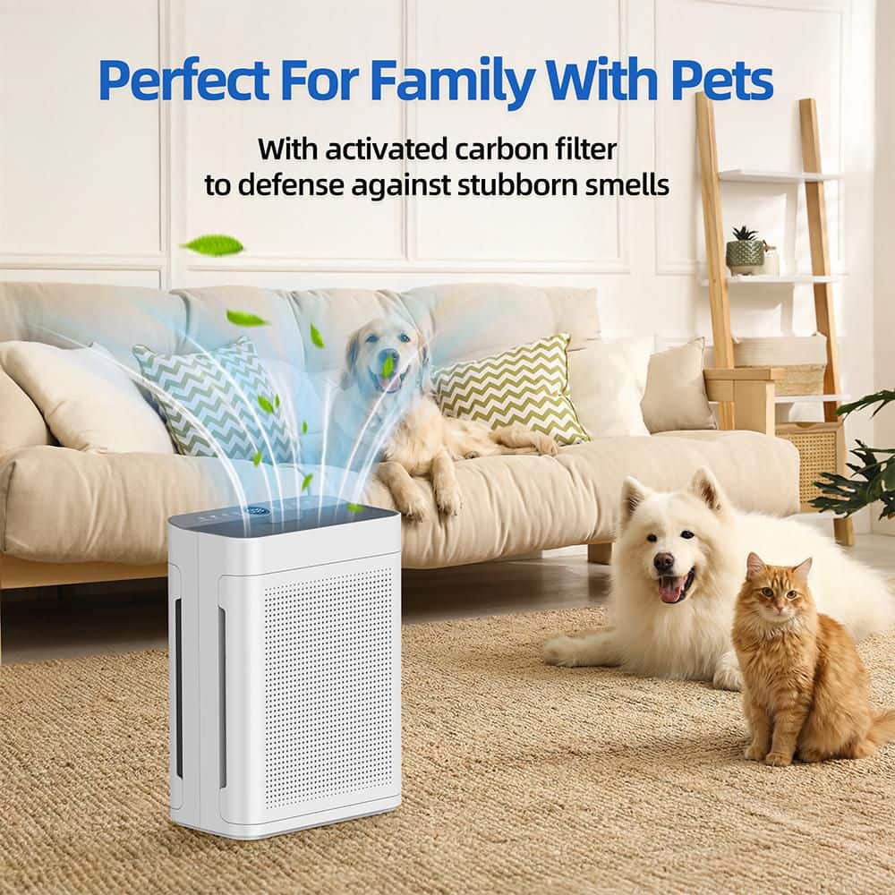 2500 sq. ft. True HEPA Room Air Purifier in White, 176 CFM, 30dB Sleep Mode, with Activated Carbon, Aromatherapy Box - Thumbnail 2