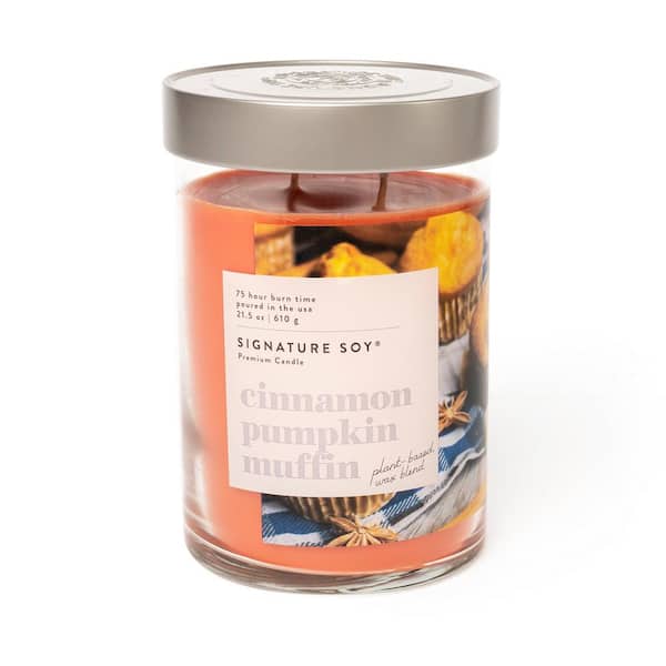 Signature Soy 21 fl. oz. Cinnamon Pumpkin Muffin XLarge Jar Lidded Scented Candle 1-Pack