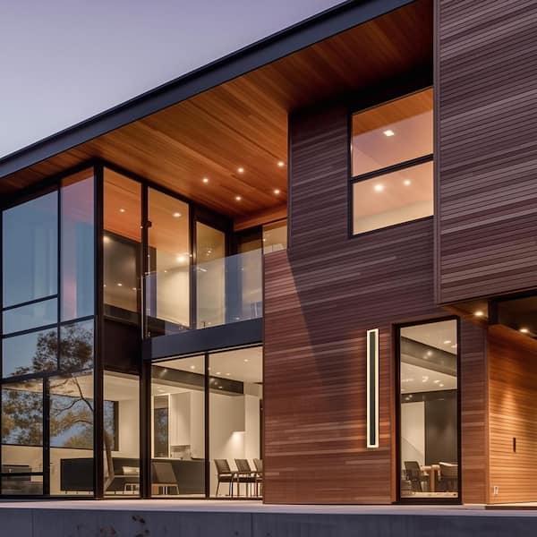 43 in. 30-Watt Matte Black Modern Linear Outdoor Lantern Integrated LED Hardwired Wall Sconce Waterproof Porch Light