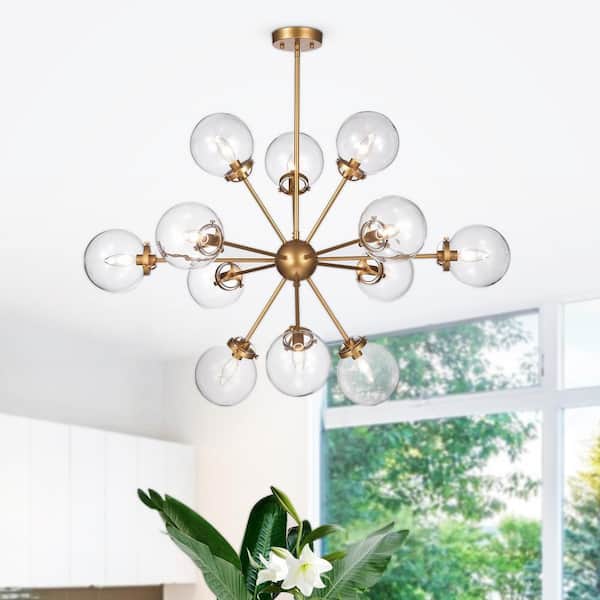 Warehouse of Tiffany Masakee 39.4 in. 12-Light Indoor Gold