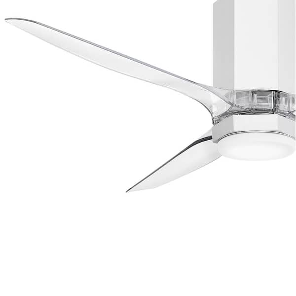 HINKLEY - Facet 52.0 in. Indoor/Outdoor Integrated LED Matte White Ceiling Fan with Remote Control
