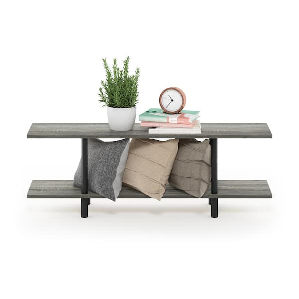 Furinno Turn-N-Tube French Oak Grey 2-Tier Multi-Purpose Wide Shelf