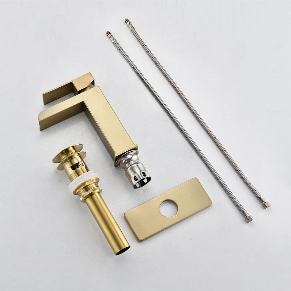 Brushed Gold Stainless Steel Single Handle Waterfall Faucet