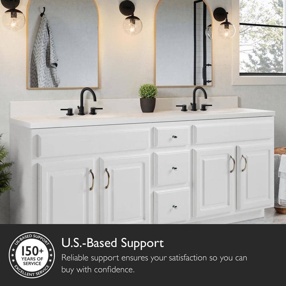 73-Inch White Cultured Marble Double Sink Vanity Top with Backsplash