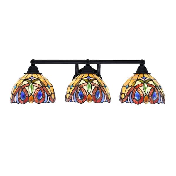 Unbranded Madison 24.25 in. 3-Light Matte Black Vanity Light