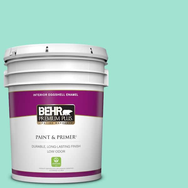 BEHR PREMIUM PLUS 5 gal. #P430-2 Aqua Wish Eggshell Enamel Low Odor Interior Paint & Primer