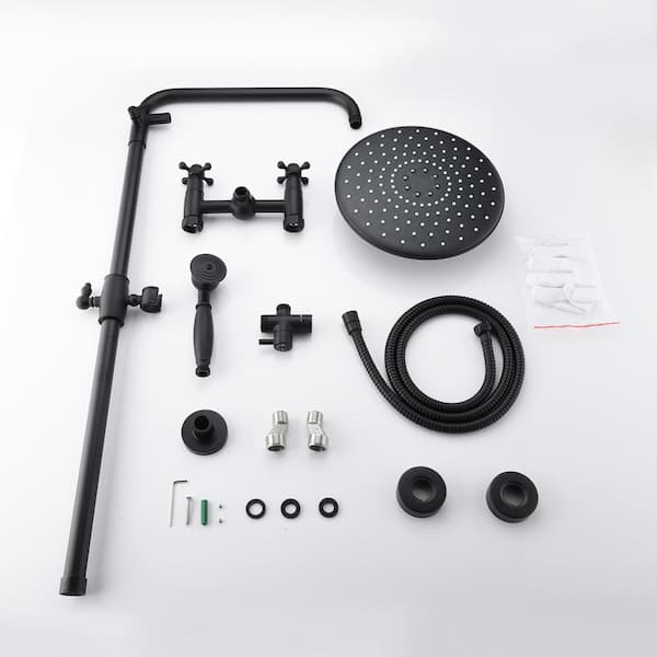 YASINU Mark 5-Spray Wall Slide Bar Round Shower Faucet with Handheld Shower  in Matte Black (Valve Not Included) YNMARK01033MB - The Home Depot