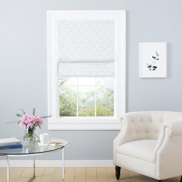 Montague White Cordless Total Blackout Polyester Roman Shade 23 in. W x 64 in. L