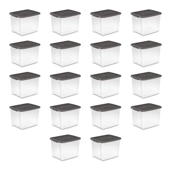 50 qt. Stackable Latching Clear Base Storage Shelf Tote (18-Pack)