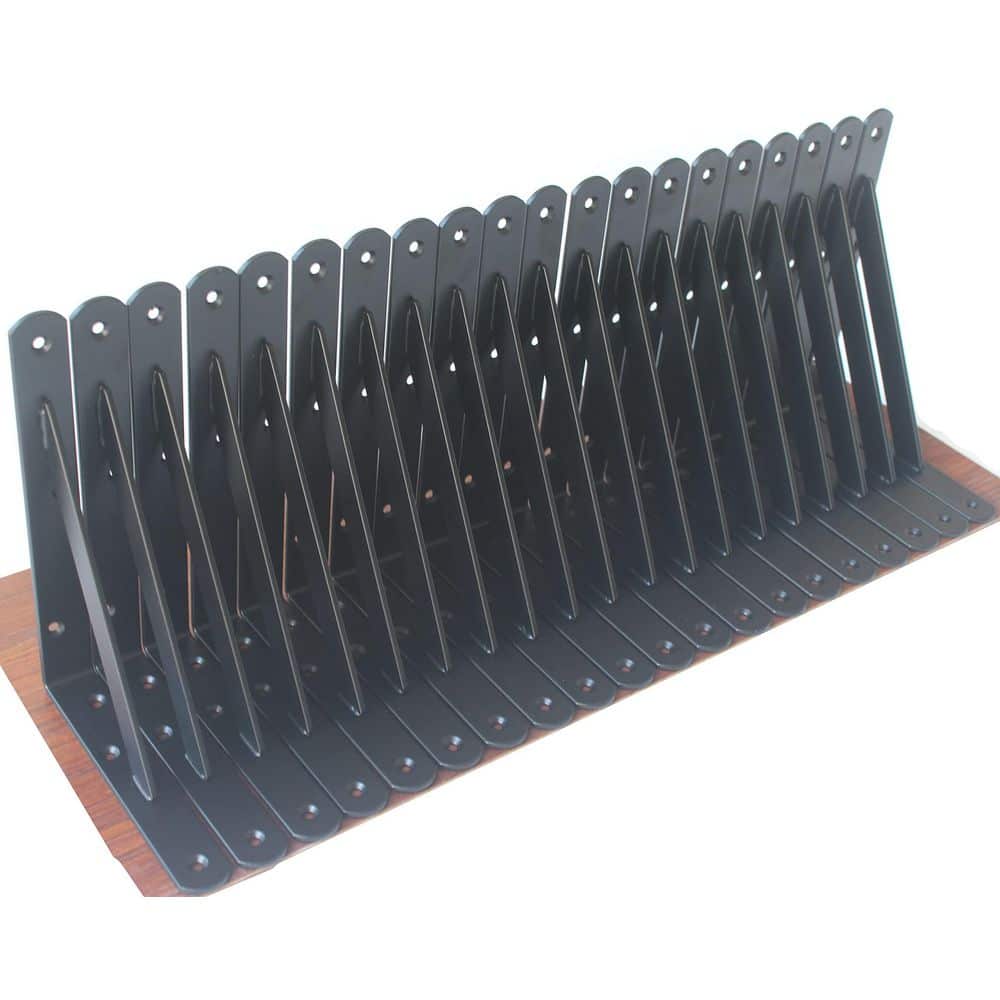8 in. x 6 in. Gauge 10 Black Metal Heavy Duty Shelf Bracket with Screws, for L Brackets (12-Pack) price history on PriceWatchPro